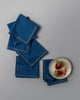 Sora Cocktail Napkins (Set of 6) - Dark Blue & Orange