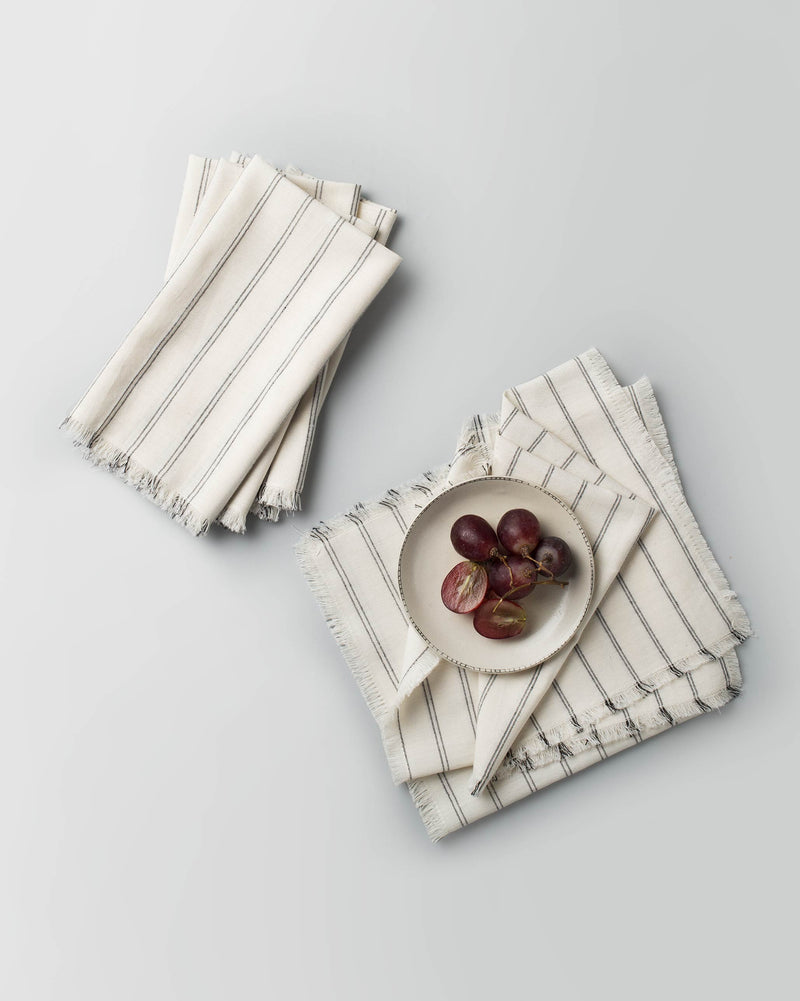 Daburu Stripe Dinner Napkins (Set of 6) - White