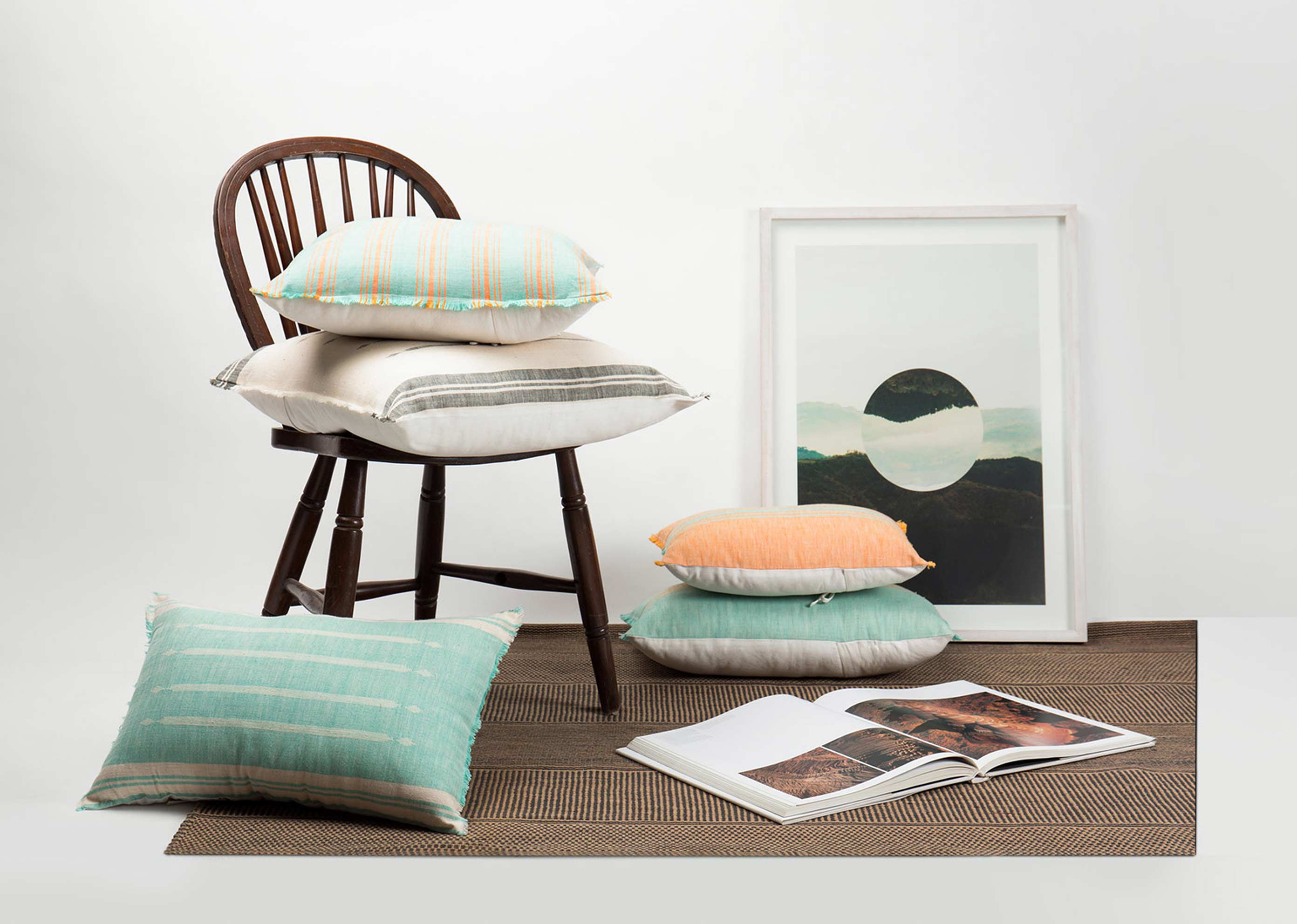 Ber Ber Stripe Pillow Cover - Aqua