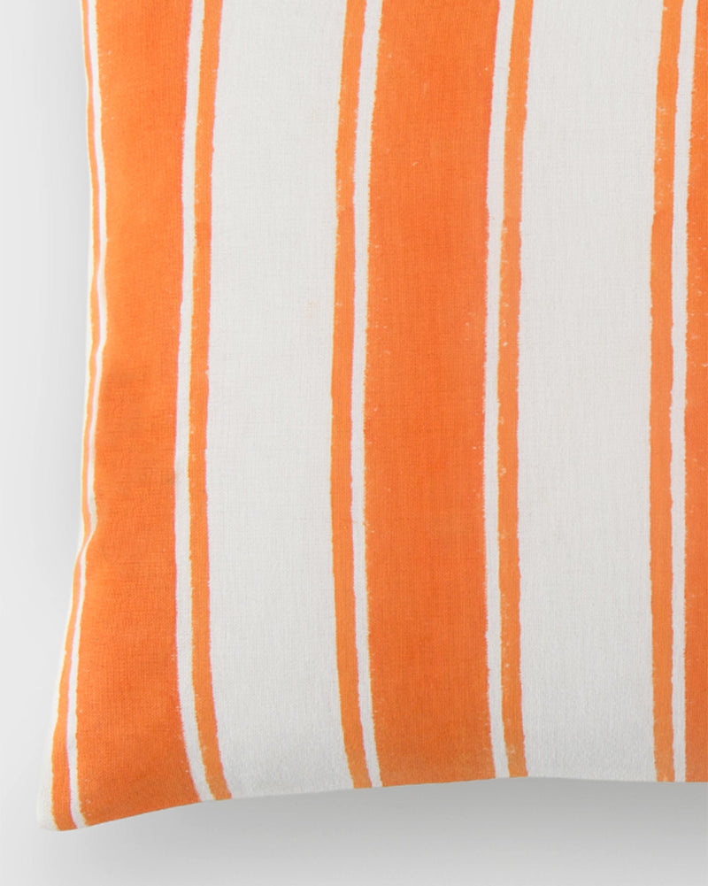 Kumarakom Nautical Stripe Pillow Cover - Tangerine