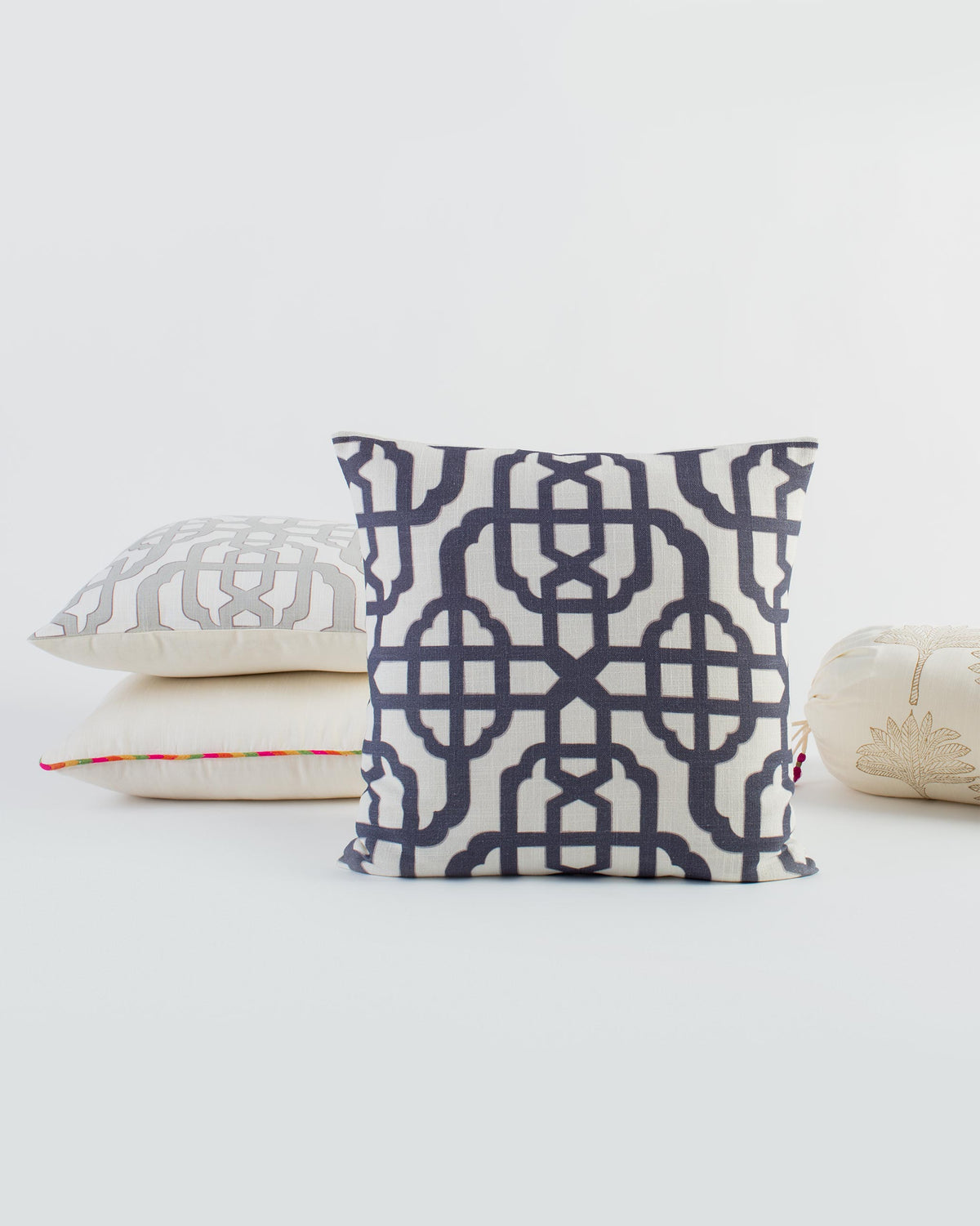 Trellis Cushion Cover - Charcoal thumbnail 2