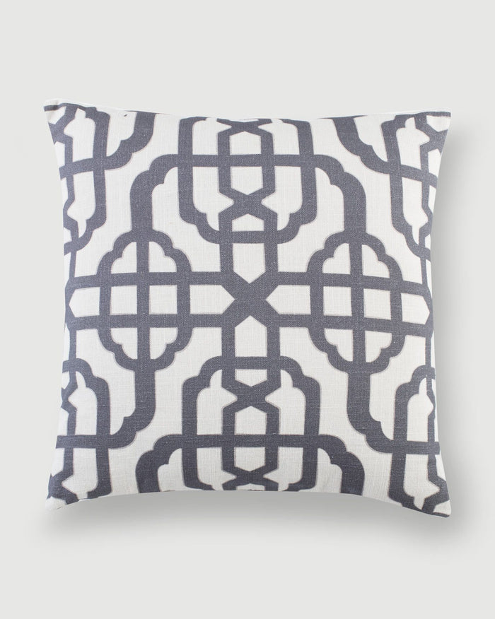 Trellis Cushion Cover - Charcoal