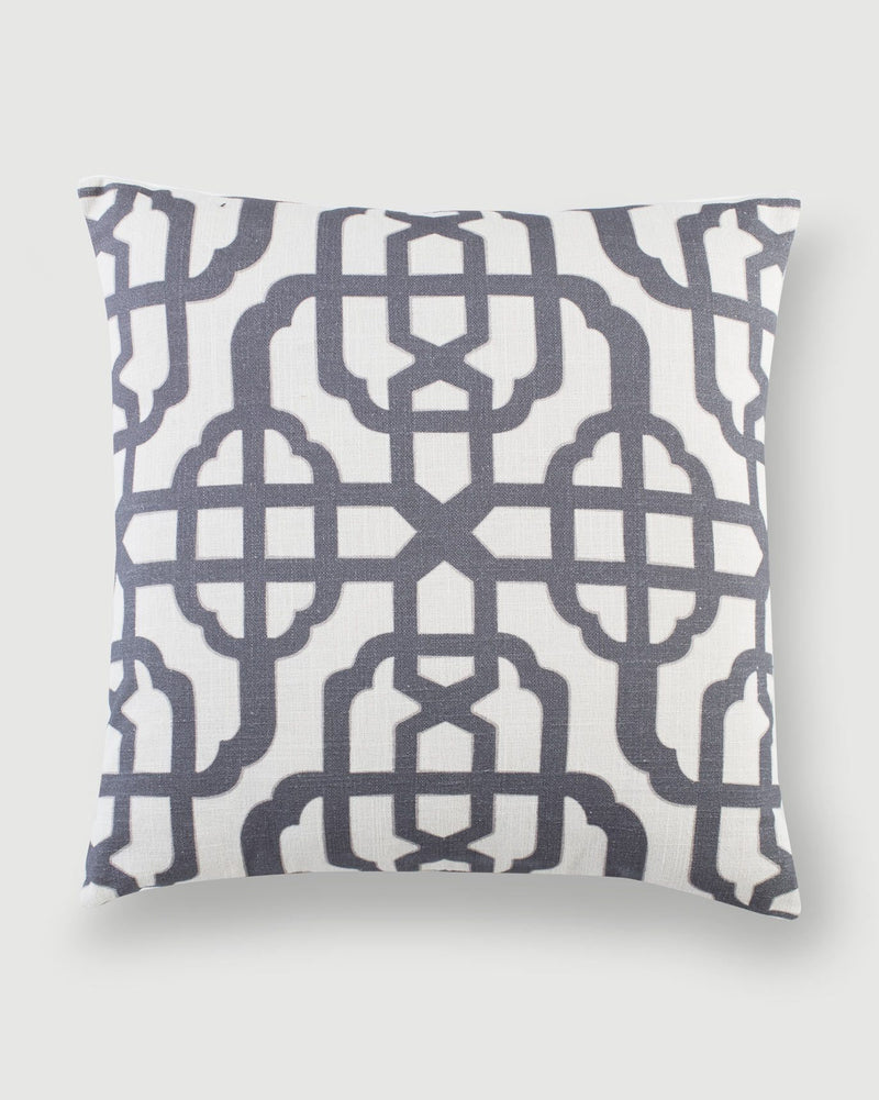Trellis Cushion Cover - Charcoal