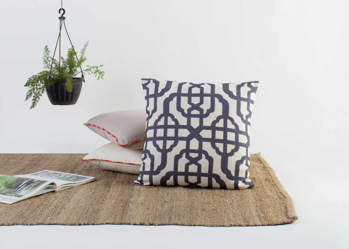 Trellis Cushion Cover - Charcoal thumbnail 3