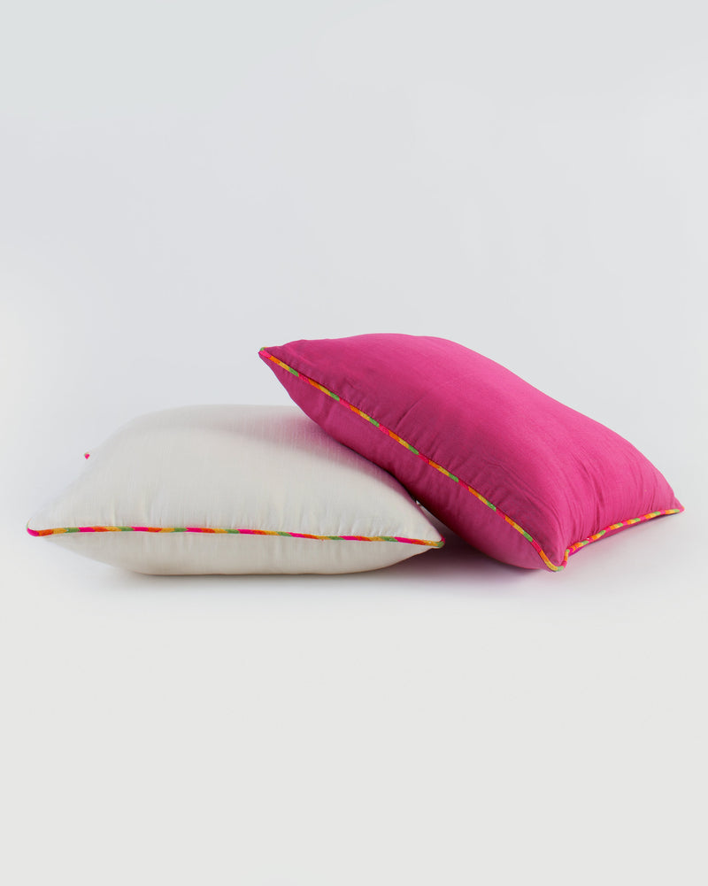 Tussar Cushion Cover - Berry