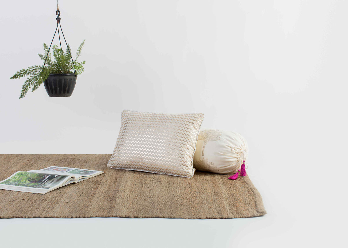 Chevron Chanderi Pillow Cover thumbnail 3