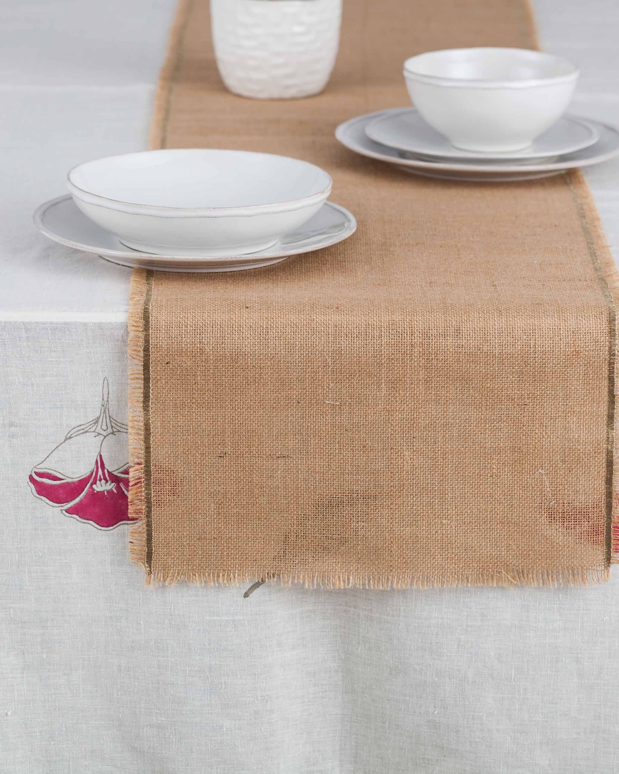 Jute Table Runner - Gold