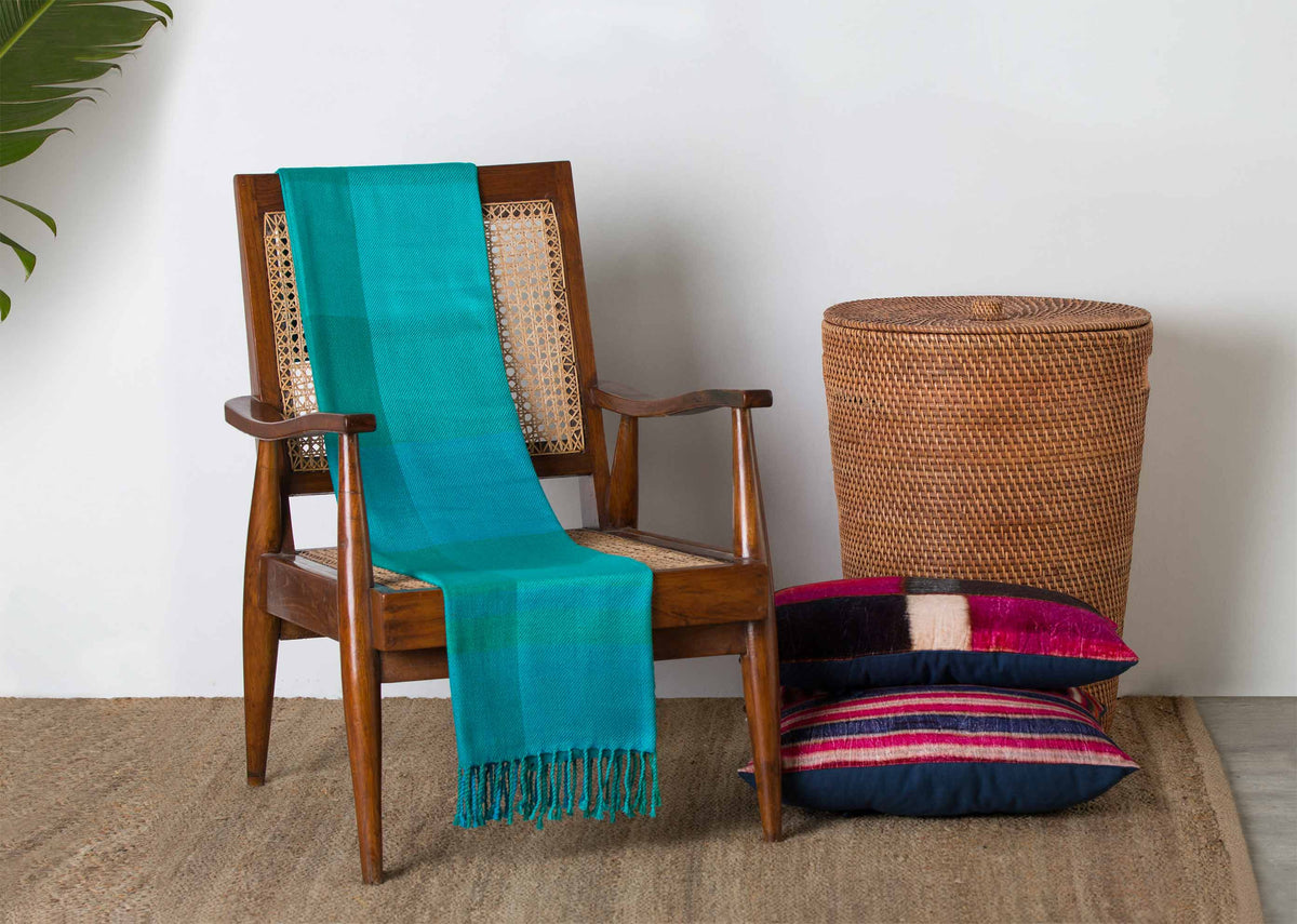 Zanzibar Handloom Throw - Emerald thumbnail 3