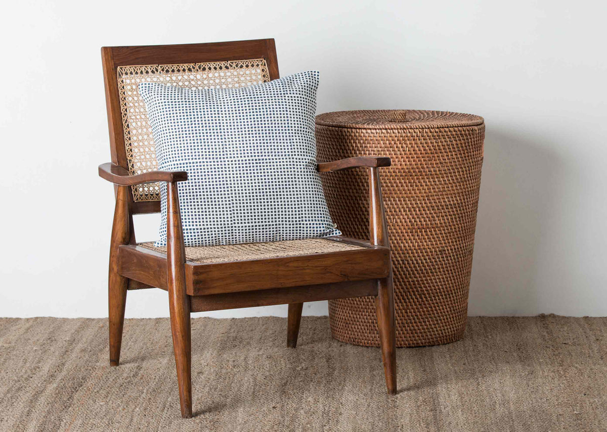 Verandah Checkered Block Cushion Cover - Blue thumbnail 3