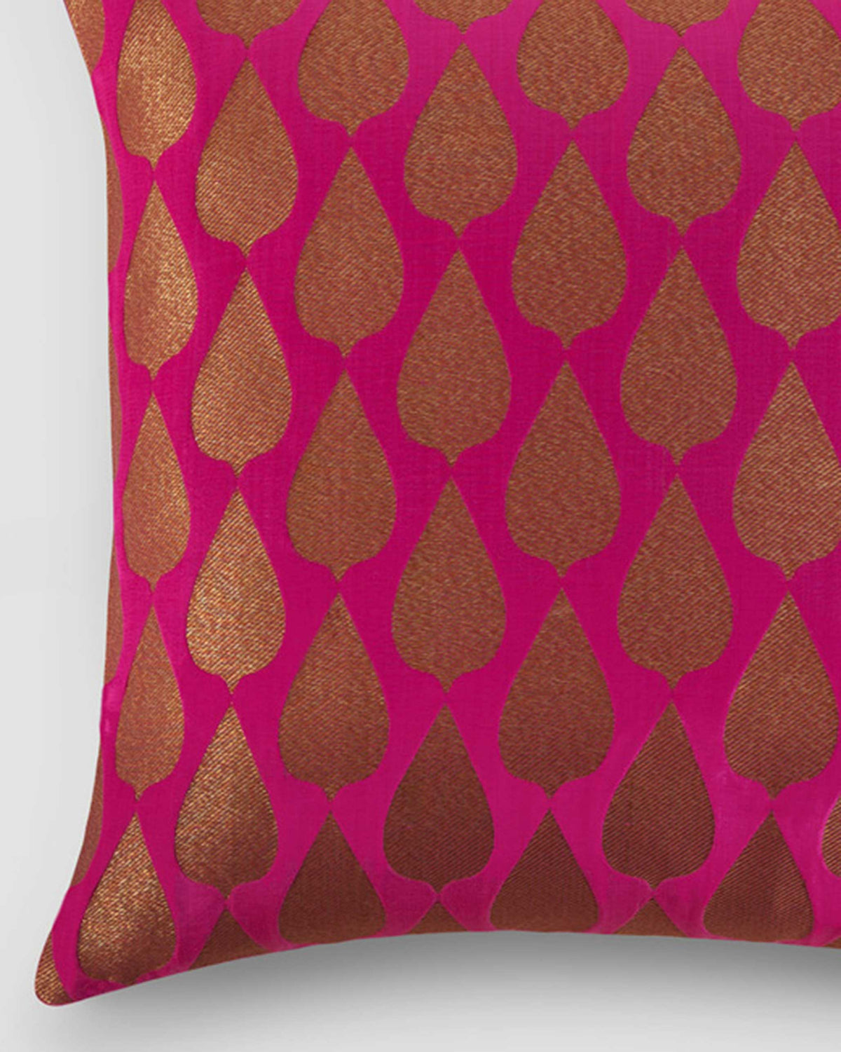 Pink Drop Brocade Cushion Cover thumbnail 2