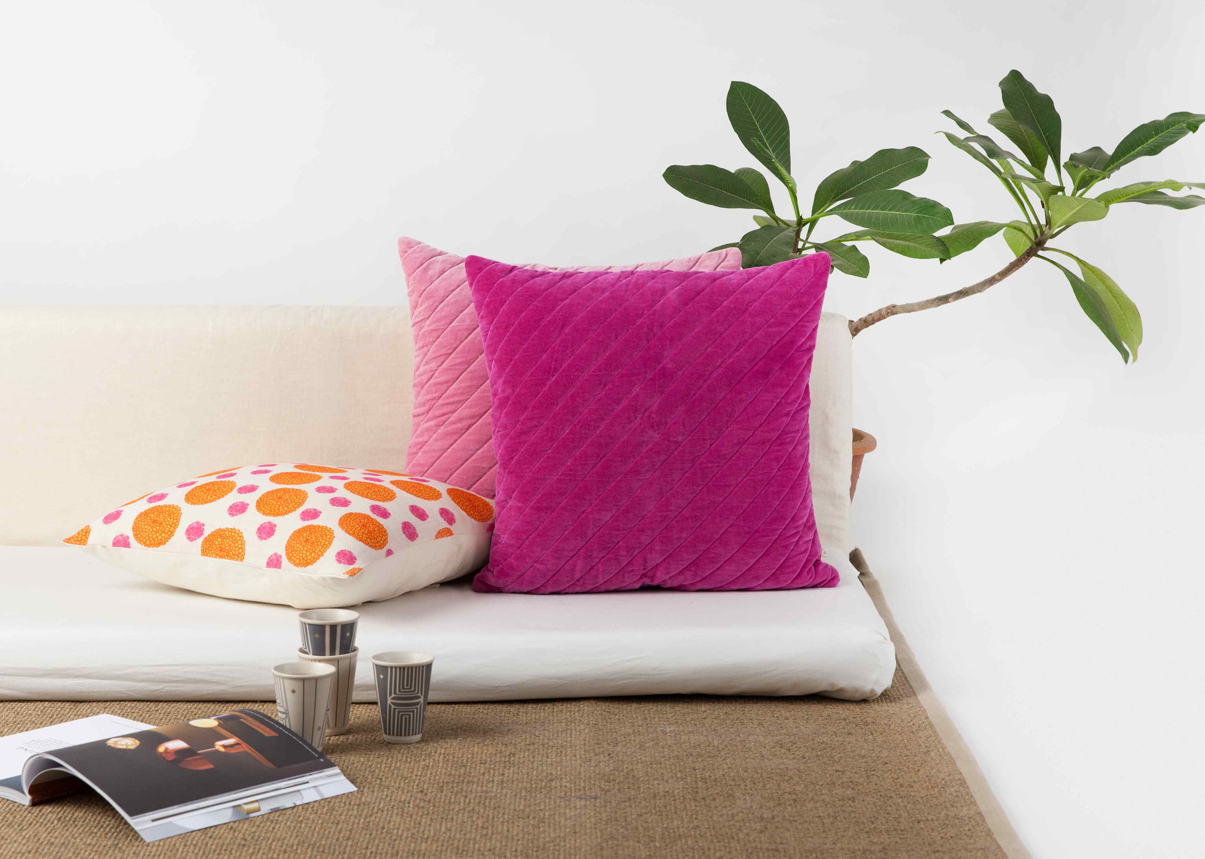 Tangier Velvet Cushion Cover - Berry