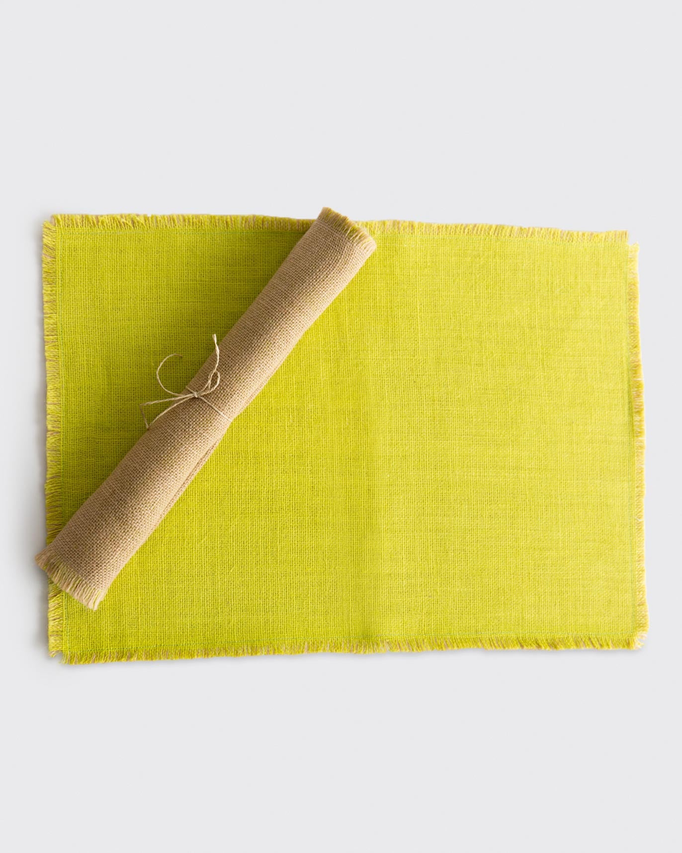 Jute Reversible Placemat (Set of 2) - Lime