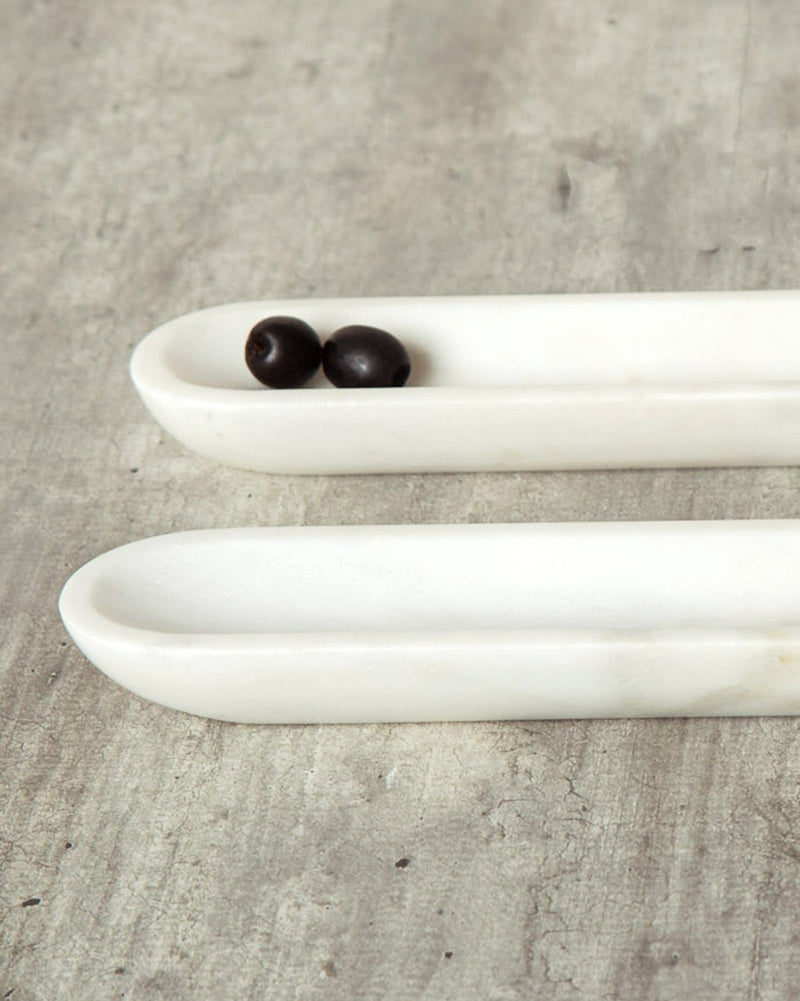 Marble Olive Boat - Small