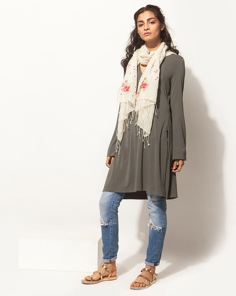 Shibui Long Kurta - Charcoal