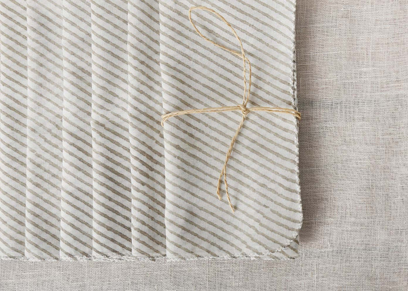 Verandah Stripe Dinner Napkins (Set of 6) - Soft Grey