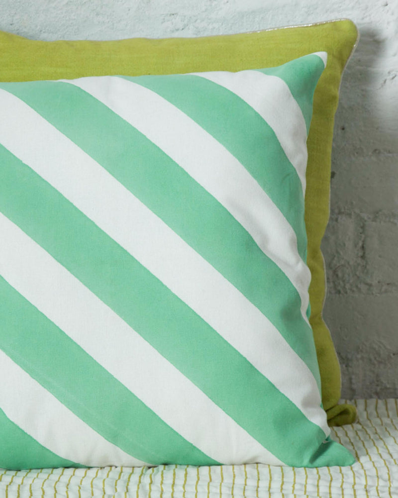 Verandah Candy Stripe Cushion Cover - Aqua