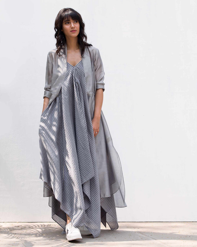 Handkerchief Reversible Dress - Grey