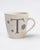 Alphabet T Mug - Stoneware