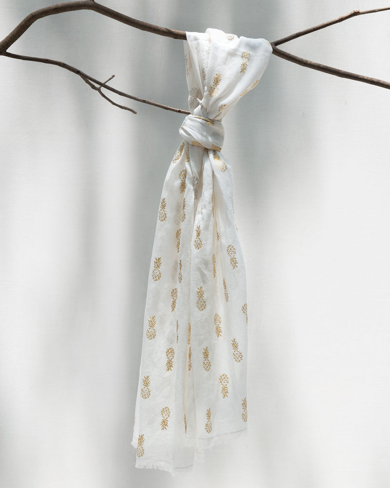 Ananas Scarf - White