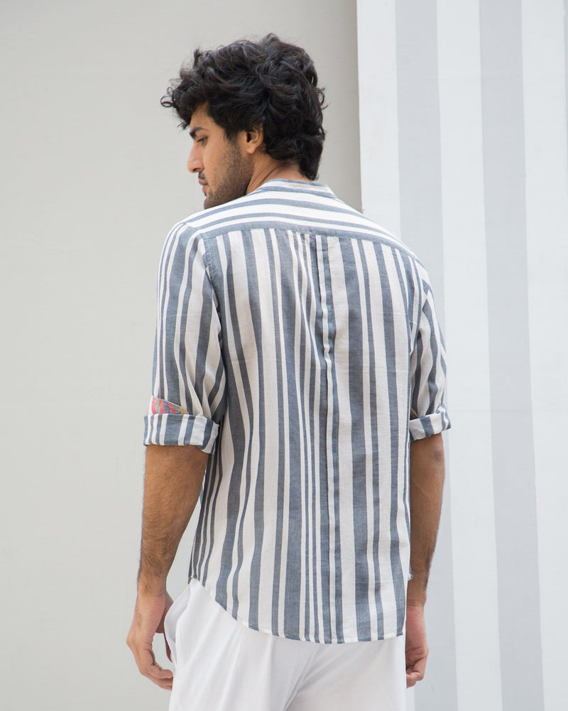 Nawab Stripe Shirt - Blue