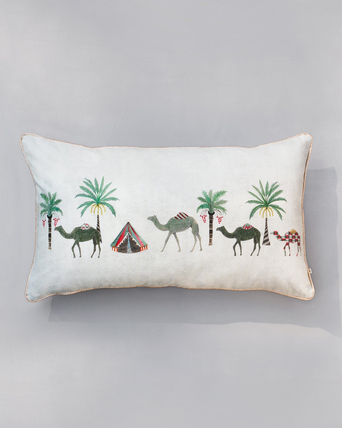 Camel Parade Lumbar Cushion Cover