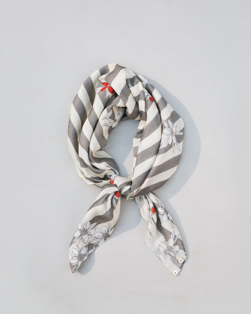 Stripe Floral Scarf