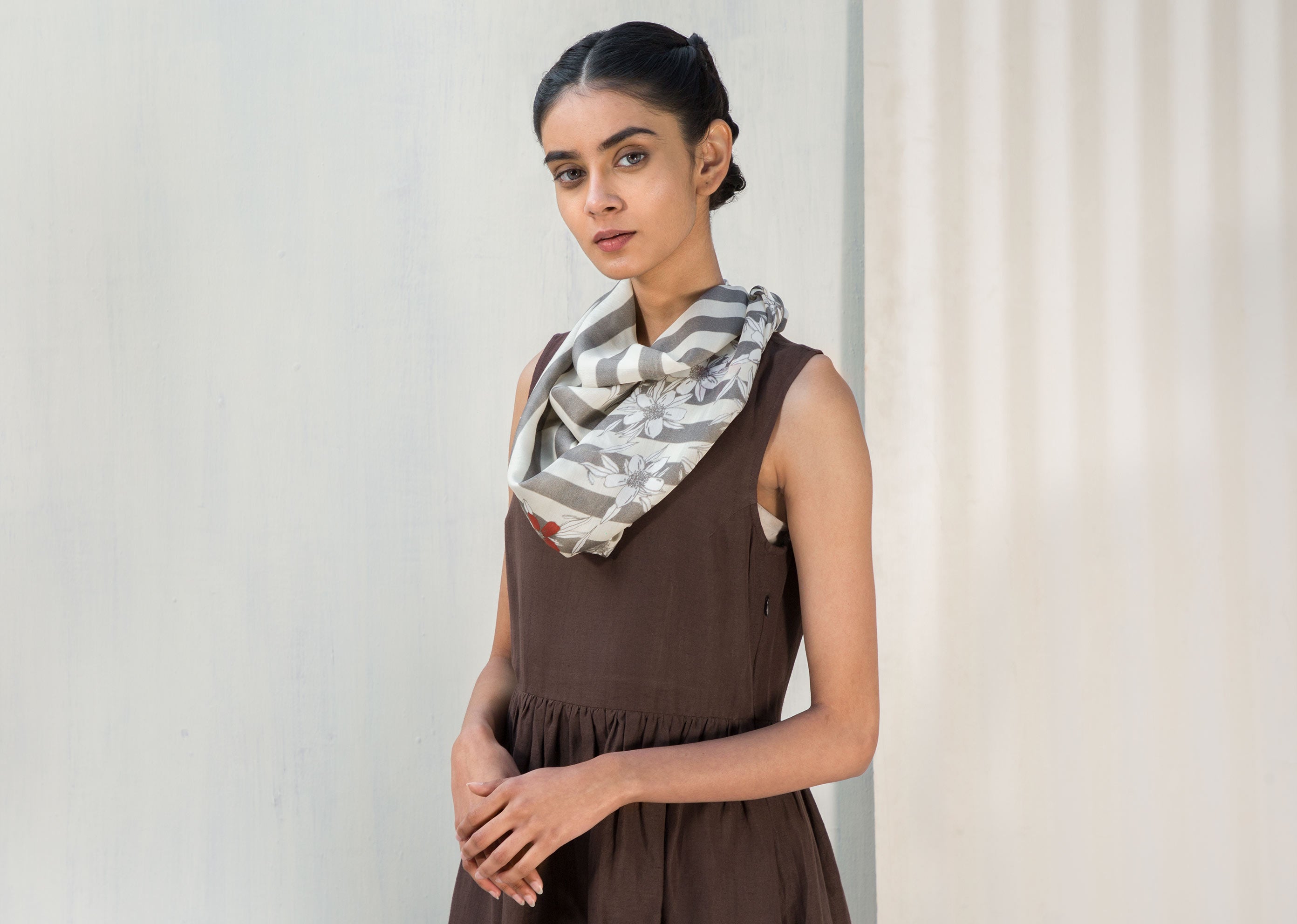 Stripe Floral Scarf