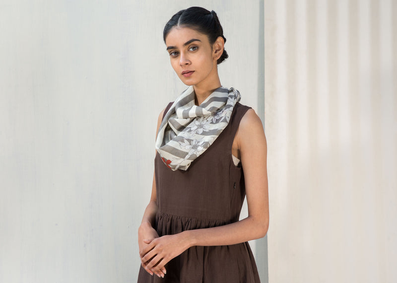 Stripe Floral Scarf