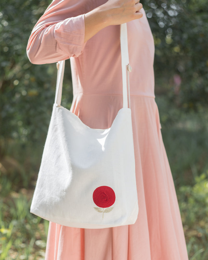 Sitth Bag - Ivory & Red