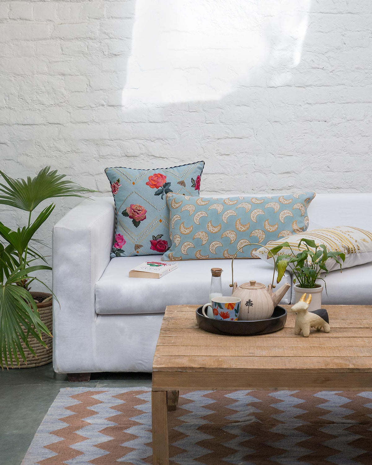 Luna Lumbar Cushion Cover - Blue