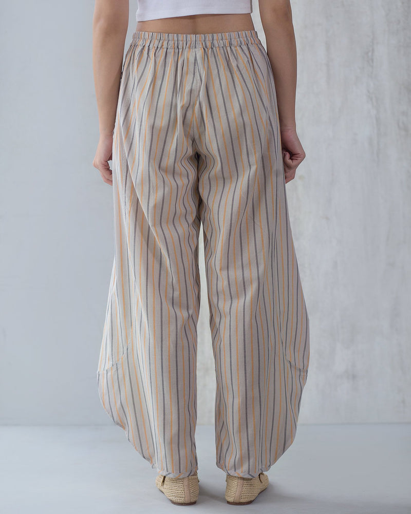 Pleated Weekend Stripe Trousers
