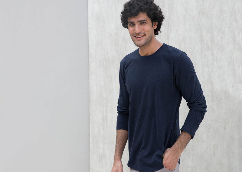 Basic Full Sleeve T-shirt - Blue