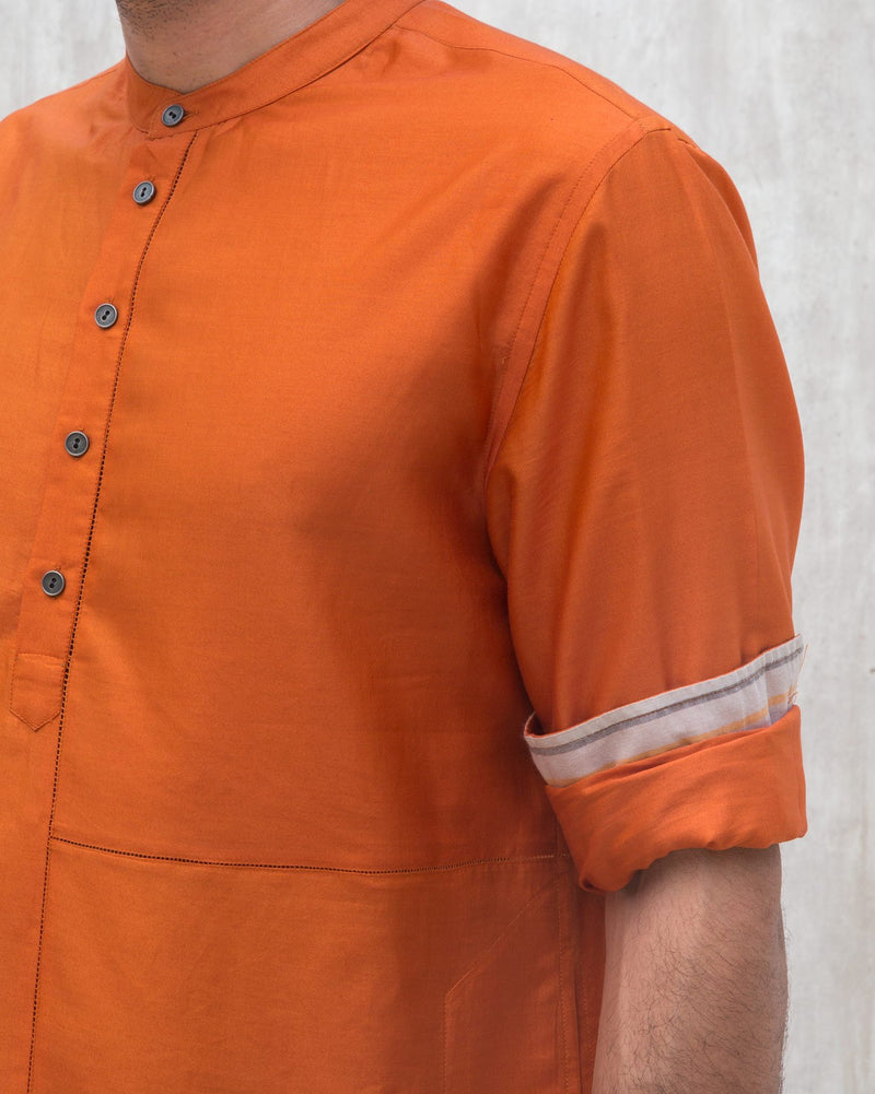 Moonbeam Panel Kurta - Orange