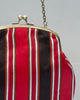 Sling Stripe Clutch - Red & Brown