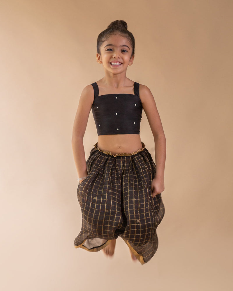 Little Smocked Top & Skirt Set With Dupatta (Set of 3)