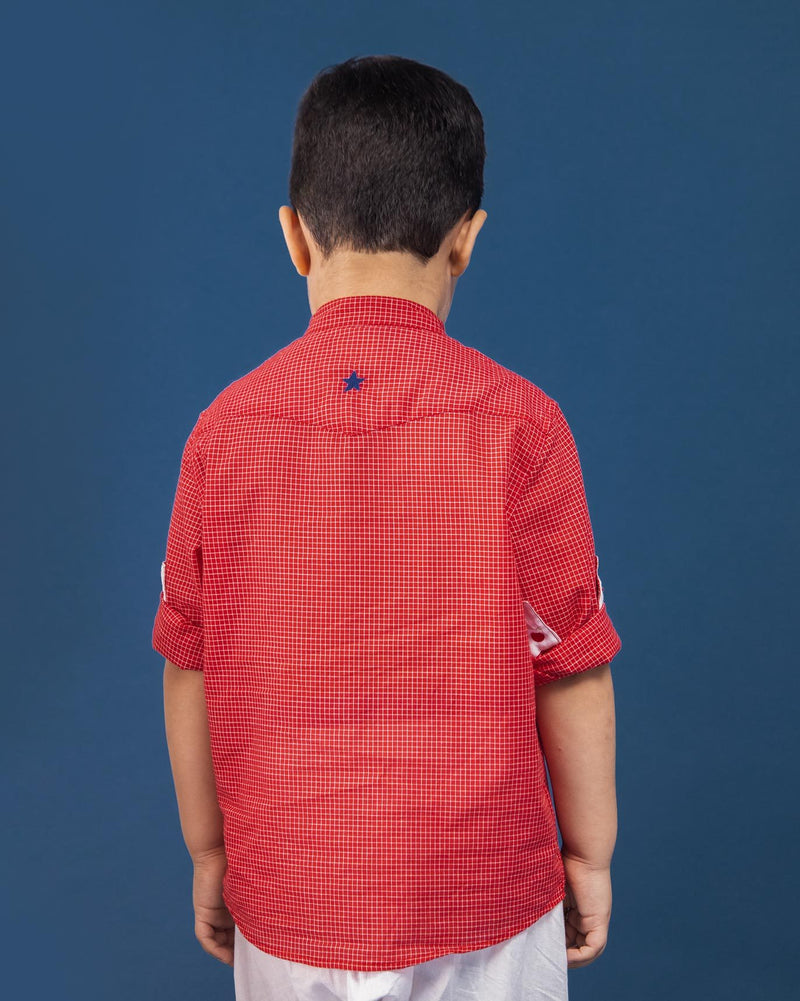 Mini Pondicherry shirt - Red