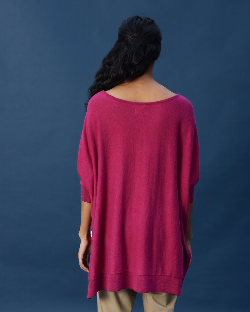 Victoria Boatneck Pullover - Berry