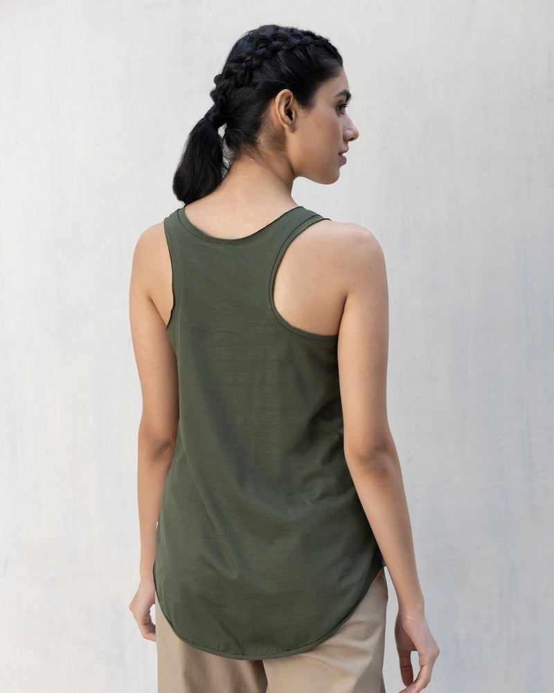 Ukiyo Racerback Tank - Olive