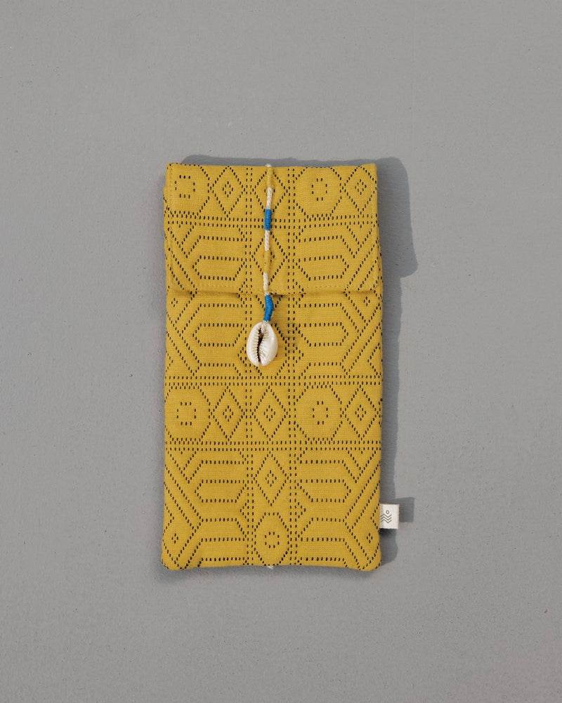 Jacquard Spectacle Case - Yellow