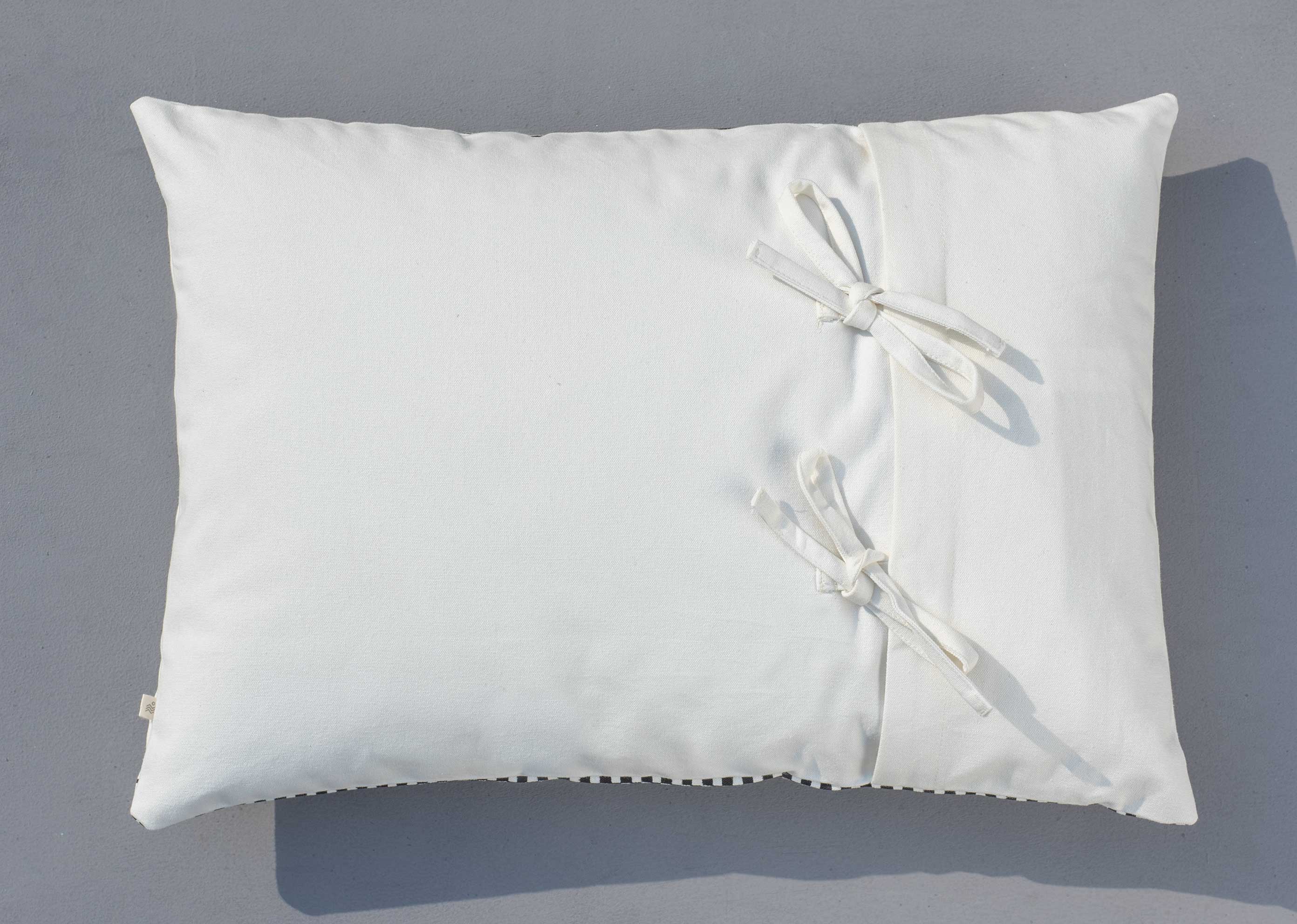 Check Stripe Lumbar Pillow Cover - Black & White