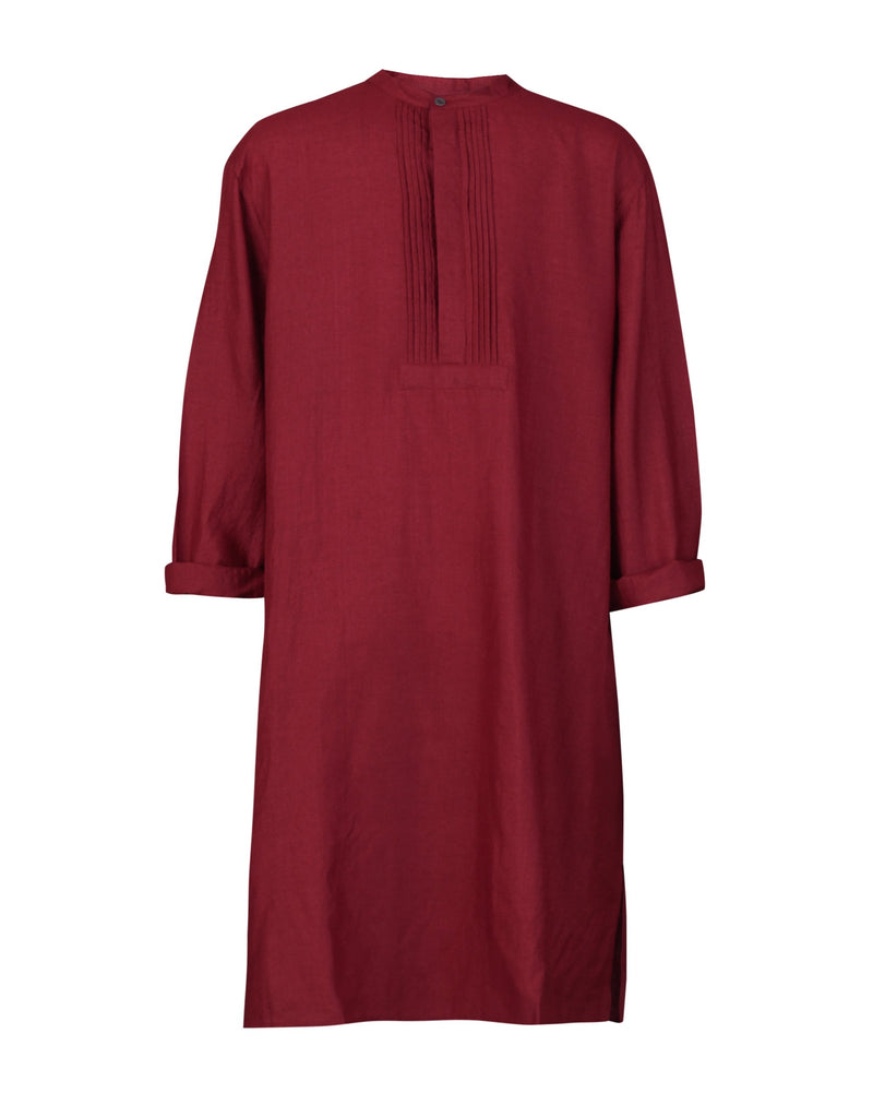 Front Pleat Kurta - Red