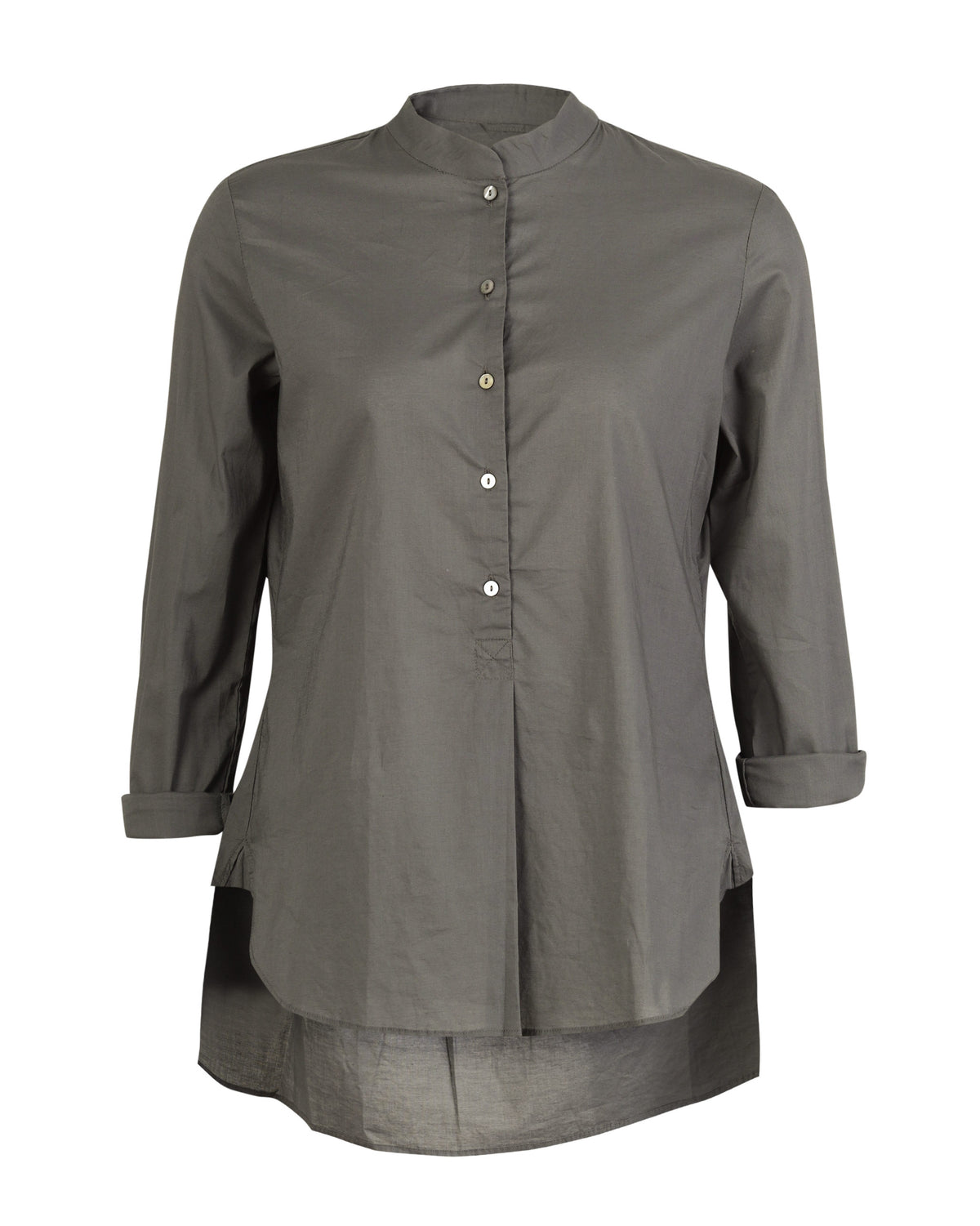 Mandarin Collar Top - Grey