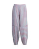 Knee Pocket Stripe Pants - Red & Grey