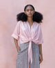 V-Neck Front Knot Top - Pink