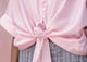 V-Neck Front Knot Top - Pink