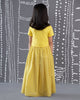 Little Double Yoke Stripe Dress - Yellow & Grey