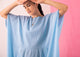 Pintuck Kaftan Dress - Blue