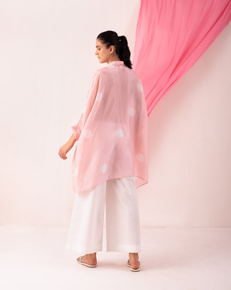 Patch Pocket Shirt - Pink & White