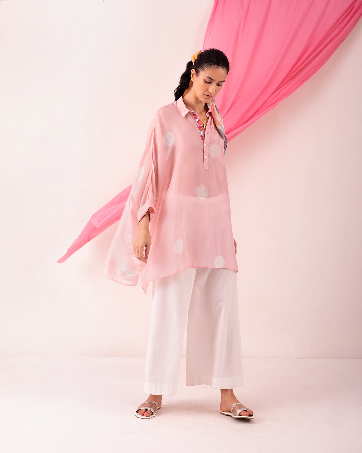 Patch Pocket Shirt - Pink & White