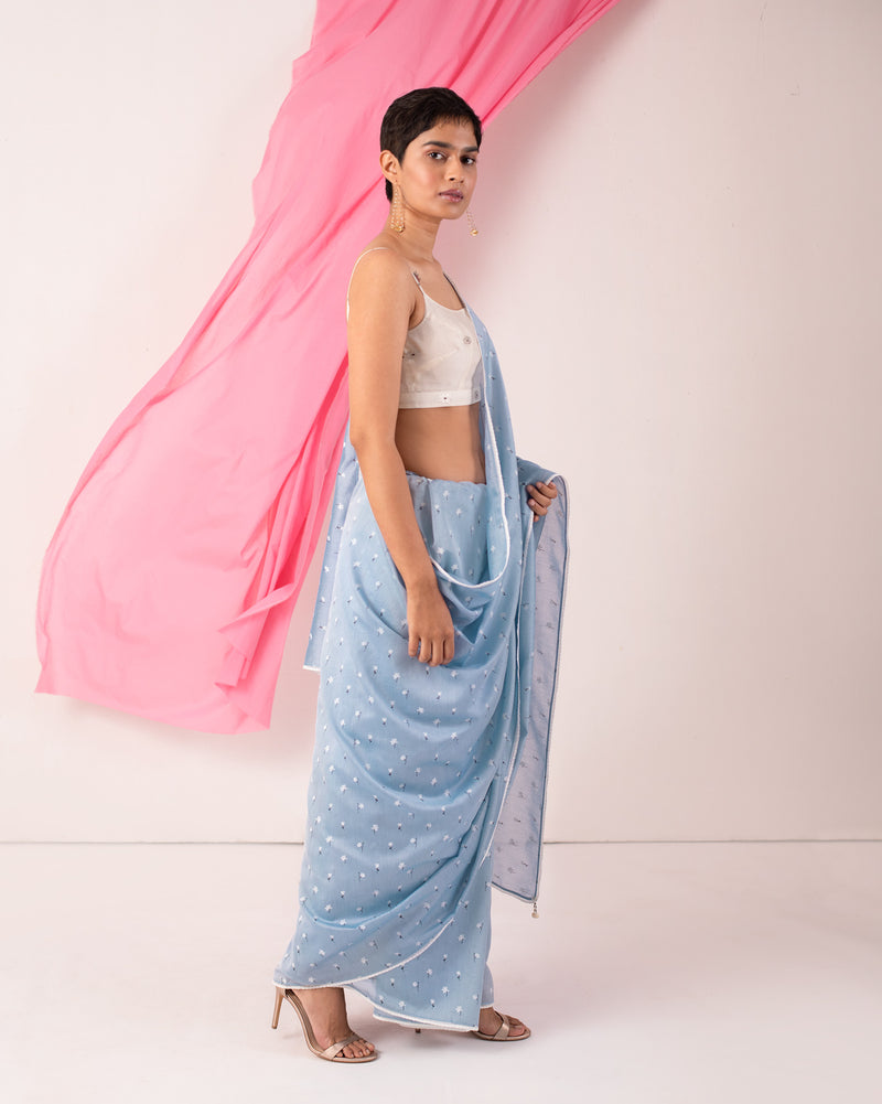 Teal Dream Sari - Blue
